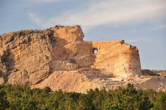 O gigantesco monumento em construção de Crazy Horse, na região das Black Hills, em South Dakota, nos Estados Unidos